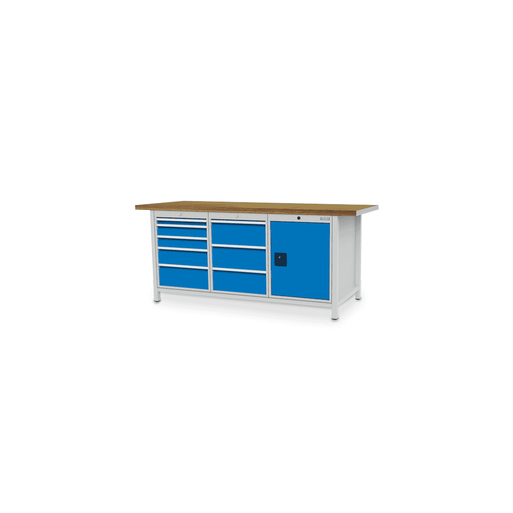 Bedrunka+Hirth Kastenwerkbank R 18-24, mit Flügeltüre und Schubladenanzahl 8, 2000 x 750 mm