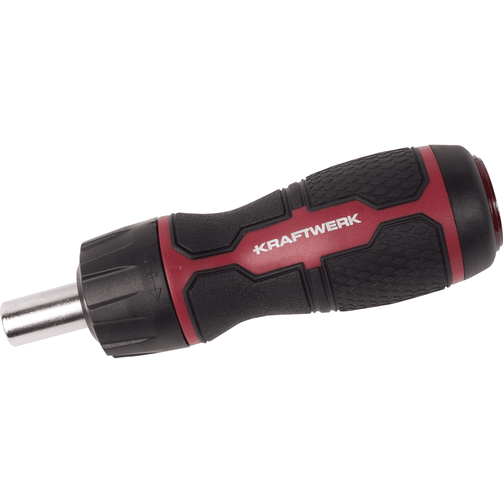 KRAFTWERK Mini-Ratschen-Schraubendreher 6-in-1, 7-teilig mit integriertem Bit-Sortiment