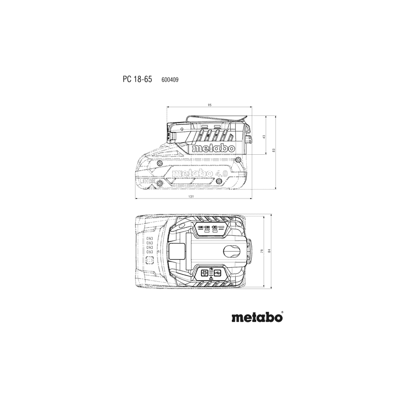 Metabo Power-Charger PC 18-65, 18 V -  zu CAS-Akkusystem