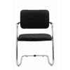 Freischwinger Konferenzstuhl mit integrierten Armlehnen 2er-Set, in schwarz