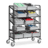 Eurokastenwagen "GREY EDITION", 5 Etagenrahmen mit Holzwerkstoffplatte, Rand 13 mm hoch, 1372 x 685 x 1686 mm