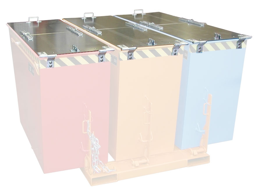 Couvercle galvanisé pour bac basculante, type DUO / TRIO