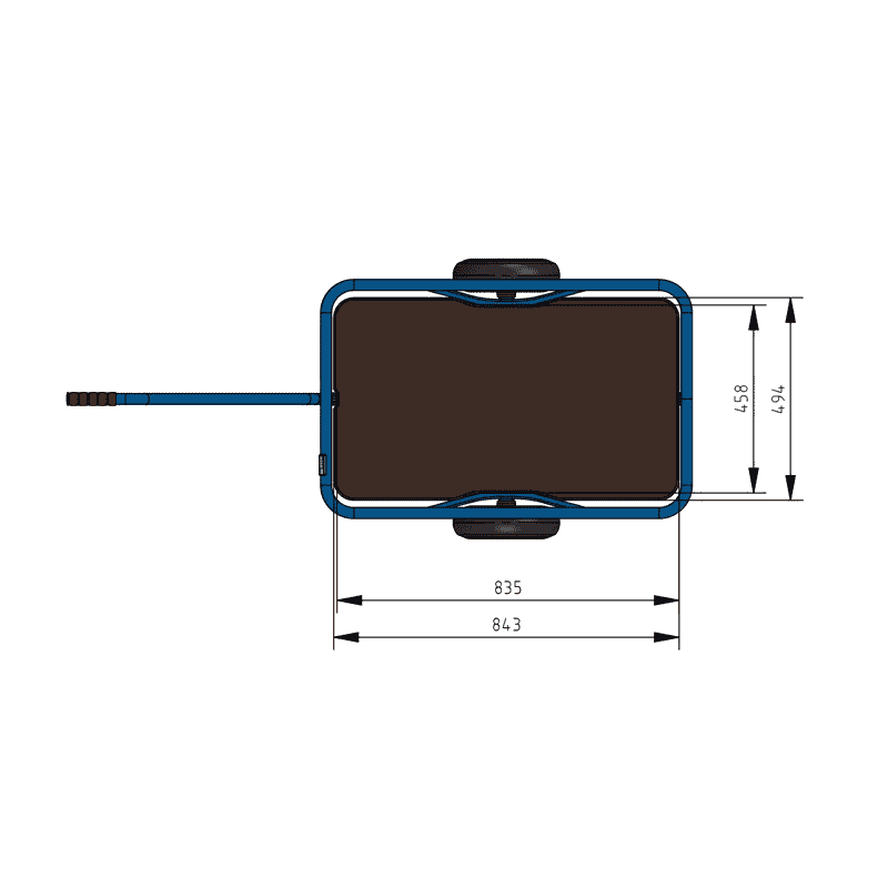 Fetra Handwagen mit wasserfestem Boden, pulverbeschichtet blau RAL 5007