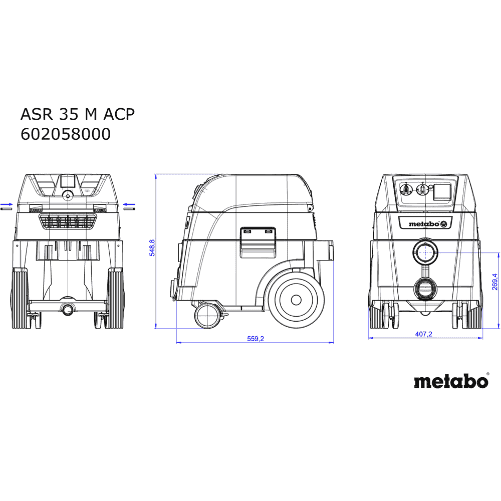 Metabo Allessauger ASR 35 M ACP, 1400 Watt, mit Druckdifferenzmessung