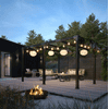 PLUS Pergola Cubic avec clôture Tokyo, noir RAL 9005, L x P x H 3870 x 3870 x 2170 mm