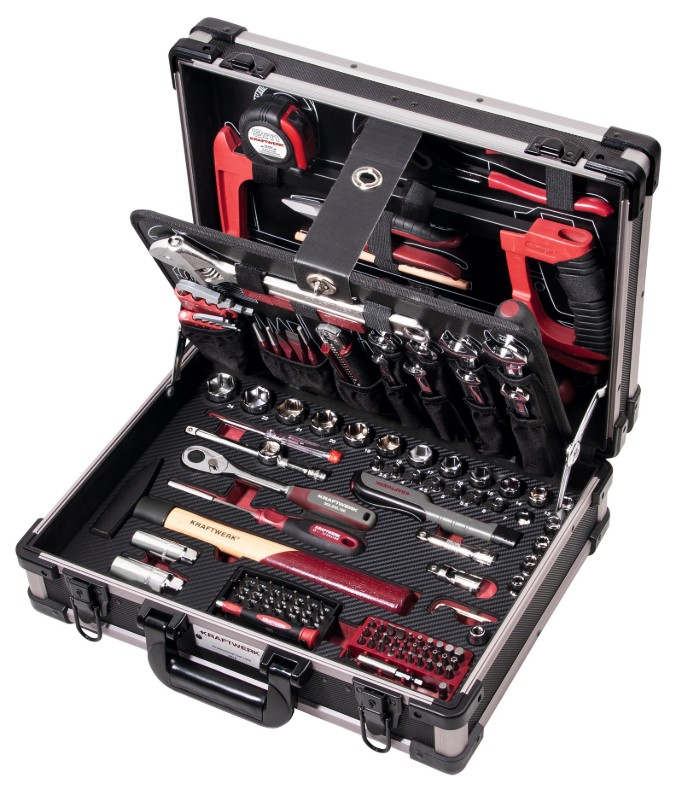 KRAFTWERK coffret à outils professionnel en aluminium, PRO LINE, outils inclus, 151 pièces
