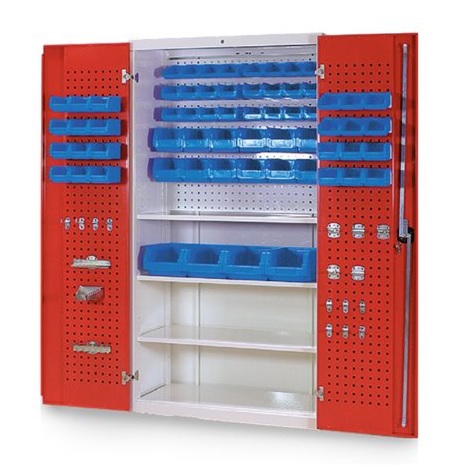 Bedrunka+Hirth Multi-Funktionsschrank mit 2 Flügeltüren mit Lochwand, Tiefe 500 mm, R 36-16, 980 x 500 x 1838 mm