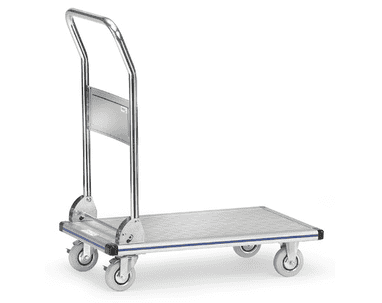 Fetra Alu-Plattformwagen, Gesamttragkraft 150 kg, mit klappbarem Rohrschiebebügel