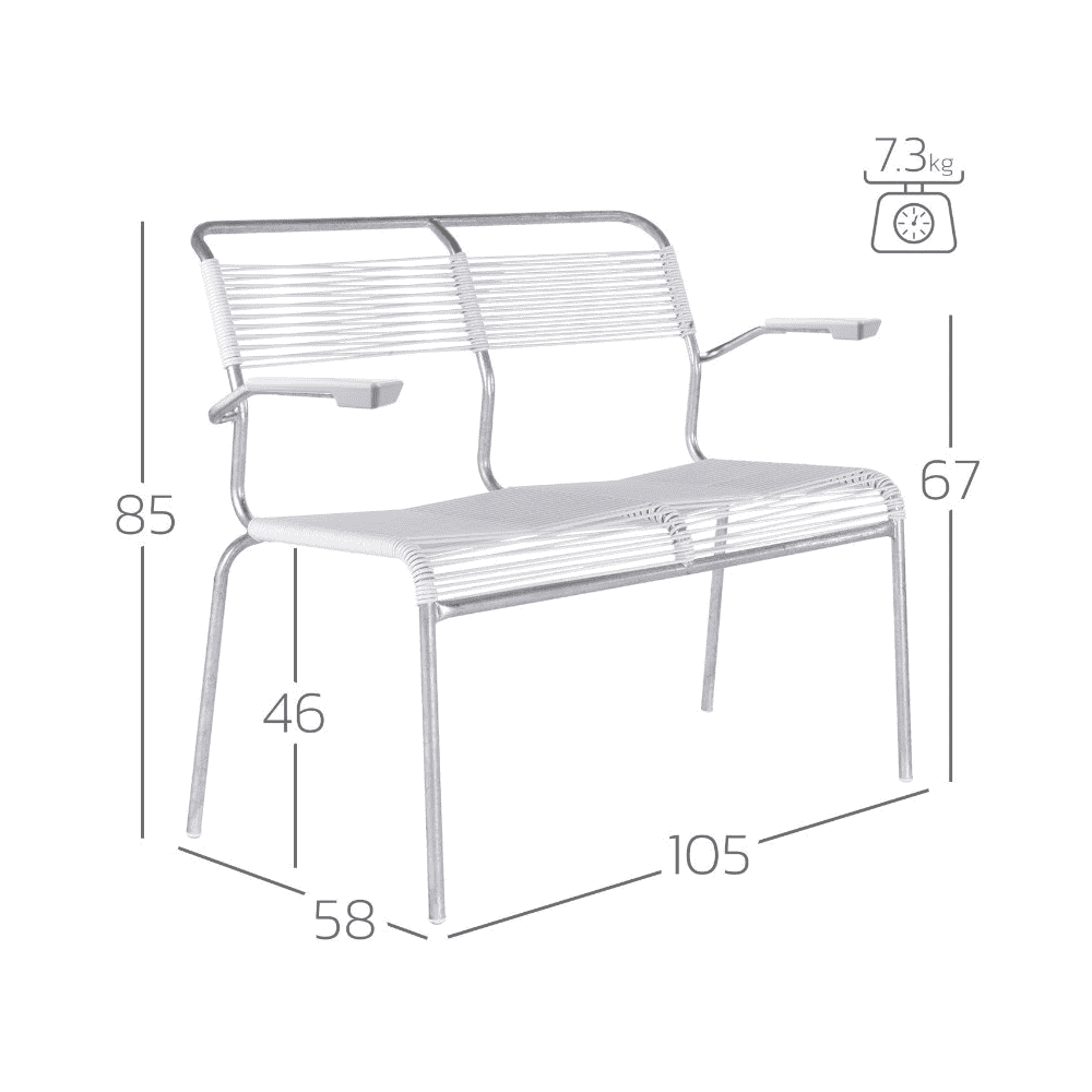 Schaffner Spaghetti Banc 2 places SÄNTIS, en divers modèles