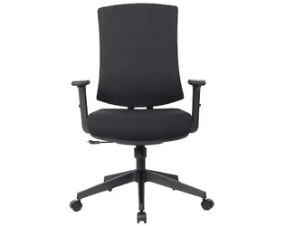 Chaise de bureau Orion II avec accoudoirs, dossier rembourré, noir