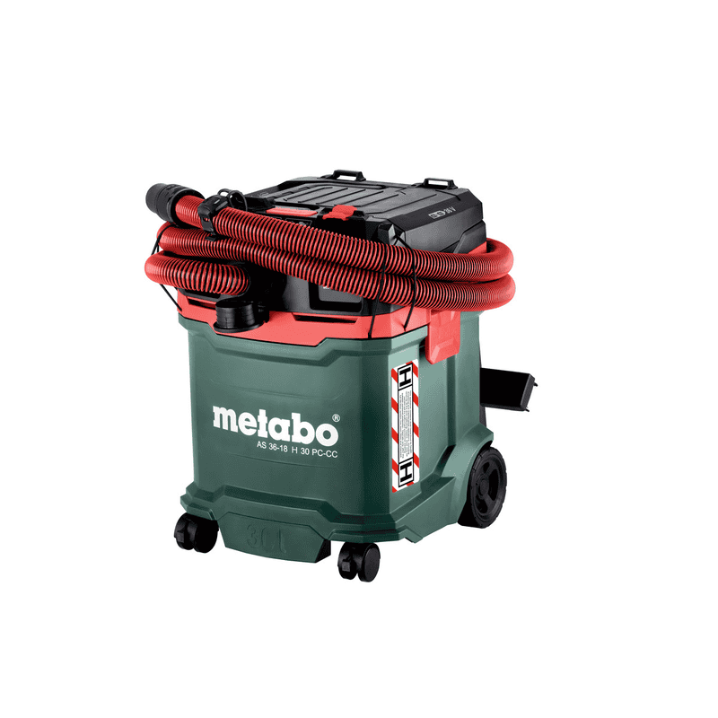 Metabo Aspirateur à batterie AS 36-18 H 30 PC-CC, 18 V avec décolmatage manuel du filtre et CordlessControl
