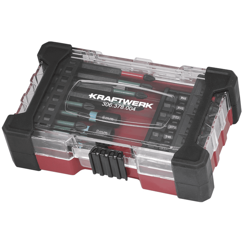 KRAFTWERK Bit Box Profi Impact Control 1/4", 29-teilig, S2-Stahl Impact-Torsionsbits, PH/PZ/TX