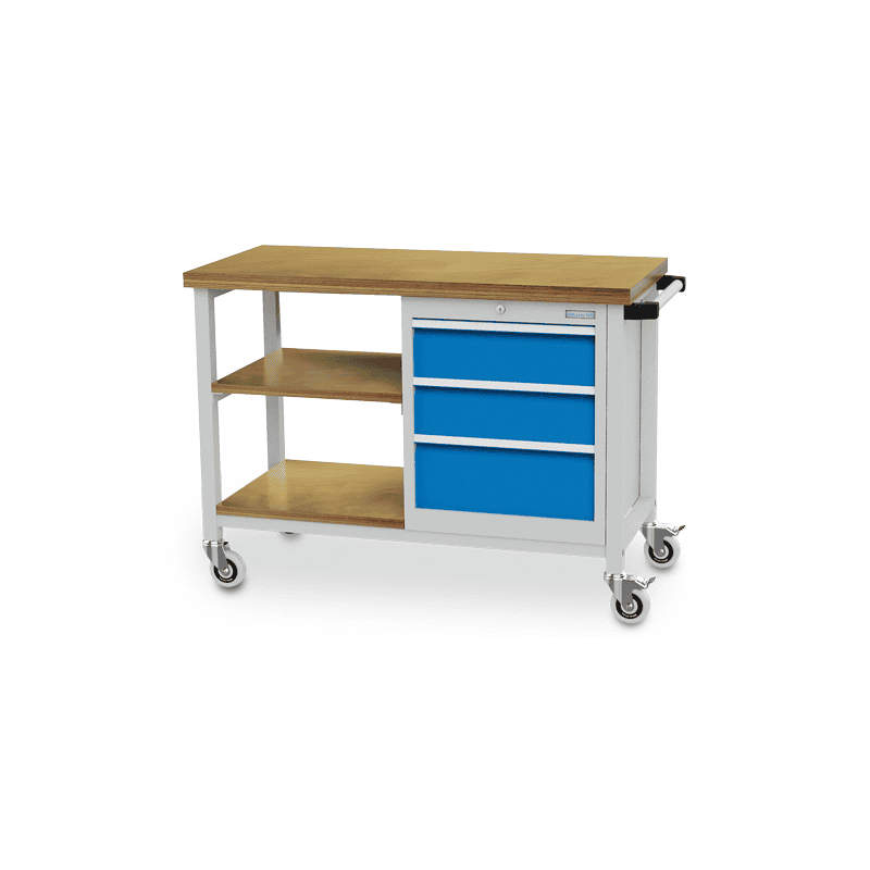 Bedrunka+Hirth Mobile Werkbank 3 Schubladen, R 18-16, Tiefe 540 mm, BxTxH 1200 x 540 x 880 mm