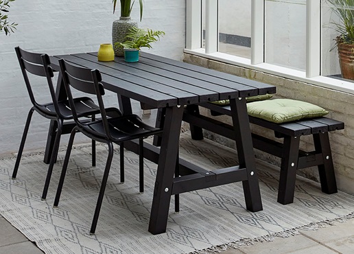 Country table de jardin, trois couleurs, 1770 x 750 x 720 mm