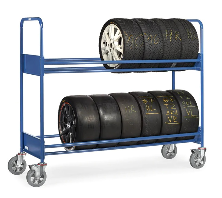 Reifenwagen mit 2 Ladeflächen, Tragkraft 500 kg