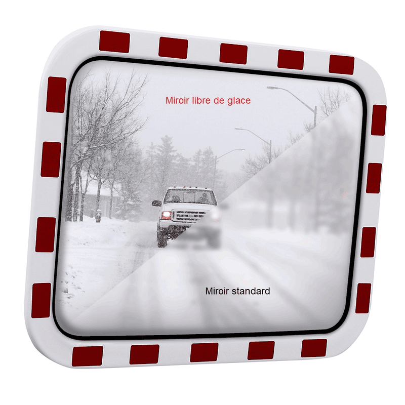 Miroir routier libre de glace, Type TM-B avec bordure rouge-blanc