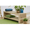 Banc rustique, deux couleurs, deux longueurs, avec ou sans étagère