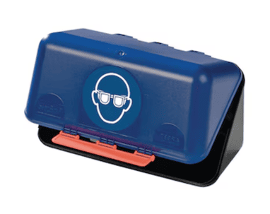 Aufbewahrungsbox für Schutzbrillen, B236xT120xH120 mm, blau