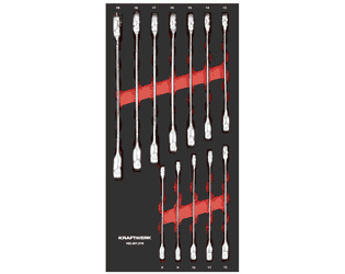 KRAFTWERK PRO LINE EVA Ratschen-Ringgabelschlüssel-Einlage, 200 x 400 mm, 12-teilig