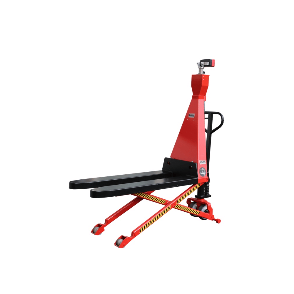 RAVAS Ergo Scissor Lift Scherenhubwagen mit Waage, Tragkraft 1'000 kg, Anzeigeschritt 0,5 - 1 kg, manuell / elektrisch