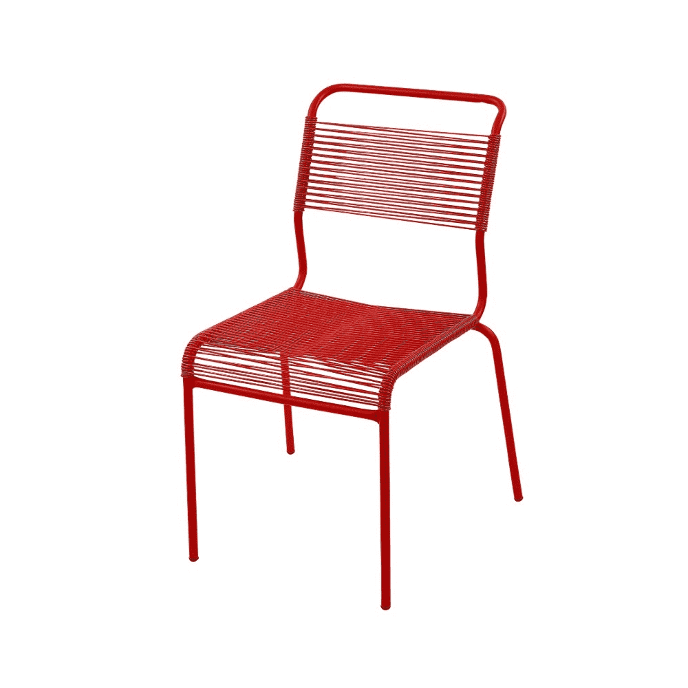 Schaffner Chaise Spaghetti Säntis sans accoudoirs, en tube d'acier galvanisé et revêtu, disponible en plusieurs versions