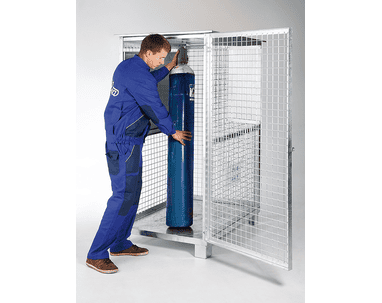 Bereitschaftslager für 6 - 12 Gasflaschen technischer Gase