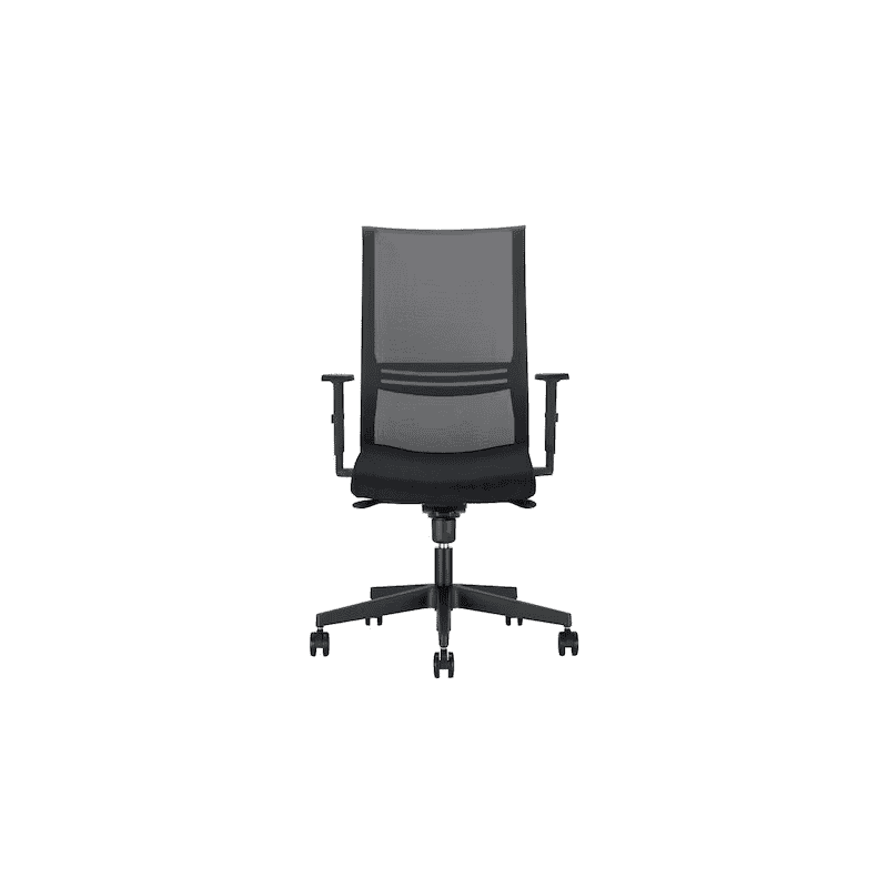 Chaise de bureau Nowy Styl Altum avec dossier en résille, mécanisme synchrone et accoudoirs, noir