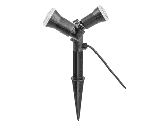 Steffen GardenLine Spot mit 2 x LED-Lampe 5W (10W), 800lm, 4000K, H05RN-F, 3 m Kabel