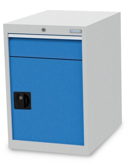 Bedrunka+Hirth Armoire à tiroirs, R 18-24, 1 tiroir et porte battante, l x p x h 555 x 736 x 819 mm