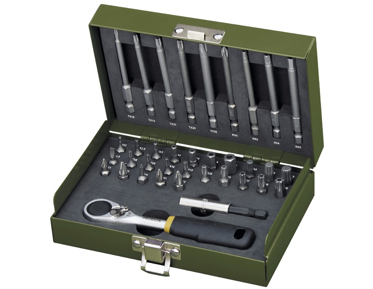Proxxon kit de mécanique de précision 1/4", 36 pièces