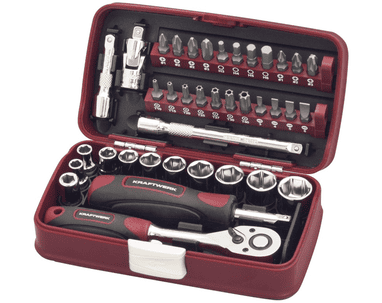 KRAFTWERK PRO LINE Steckschlüssel-Satz 1/4", 38-teilig, mit Umschaltknarre und Zubehör
