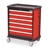 Bedrunka+Hirth Mobiler Werkstattwagen maxmobile 1, R 24-12, RAL 3020 mit 6 x 100 mm Schubladen