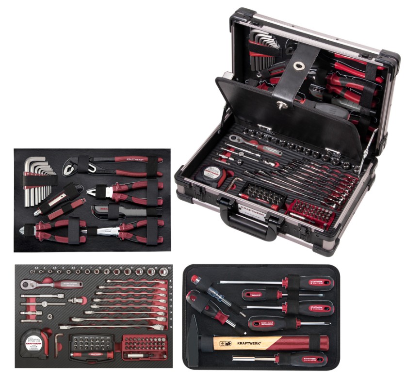 KRAFTWERK PRO LINE Werkzeugkoffer, 1/4", 123-teilig, inkl. Werkzeug