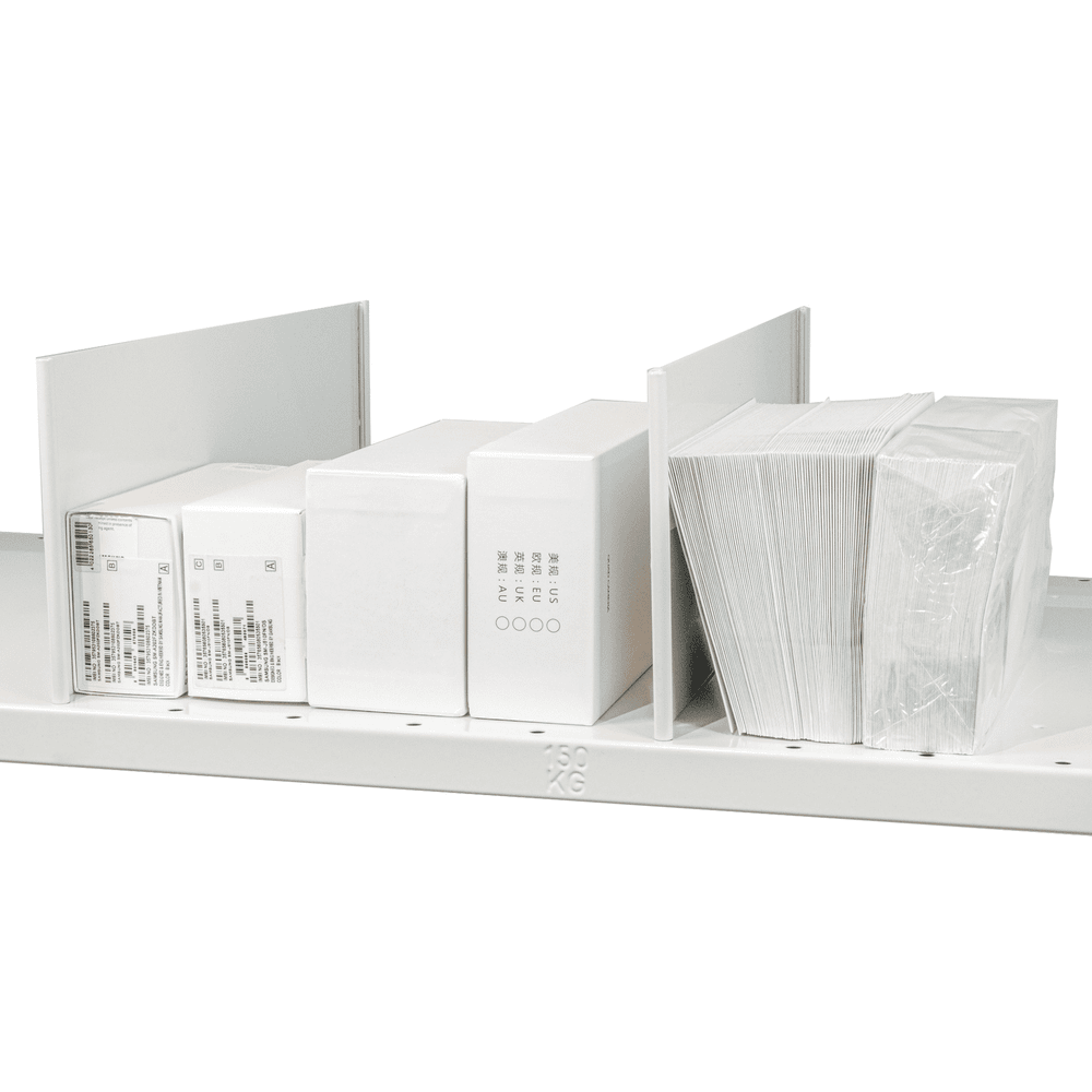 Schulte tôle de séparation enfichable autoportante pour tablettes MULTIplus85/150, gris clair RAL 7035