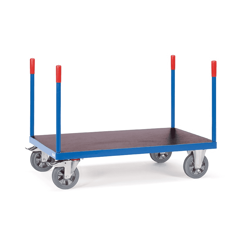 Fetra Chariot à plate-forme pour charges lourdes avec ranchers en tubes et profilés d'acier