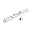 Steffen Steckdosenleiste VARIABL VARITRONIC, 5-fach T13, mit Feinsicherung, 3 m, weiss