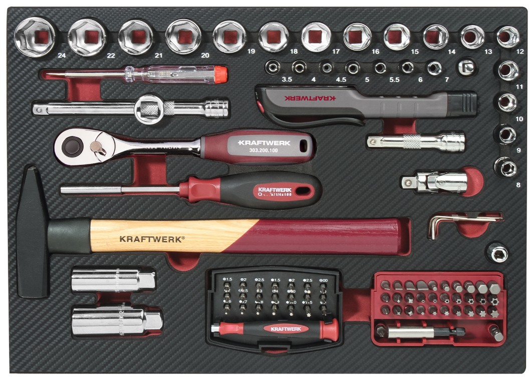 KRAFTWERK coffret à outils professionnel en aluminium, PRO LINE, outils inclus, 151 pièces