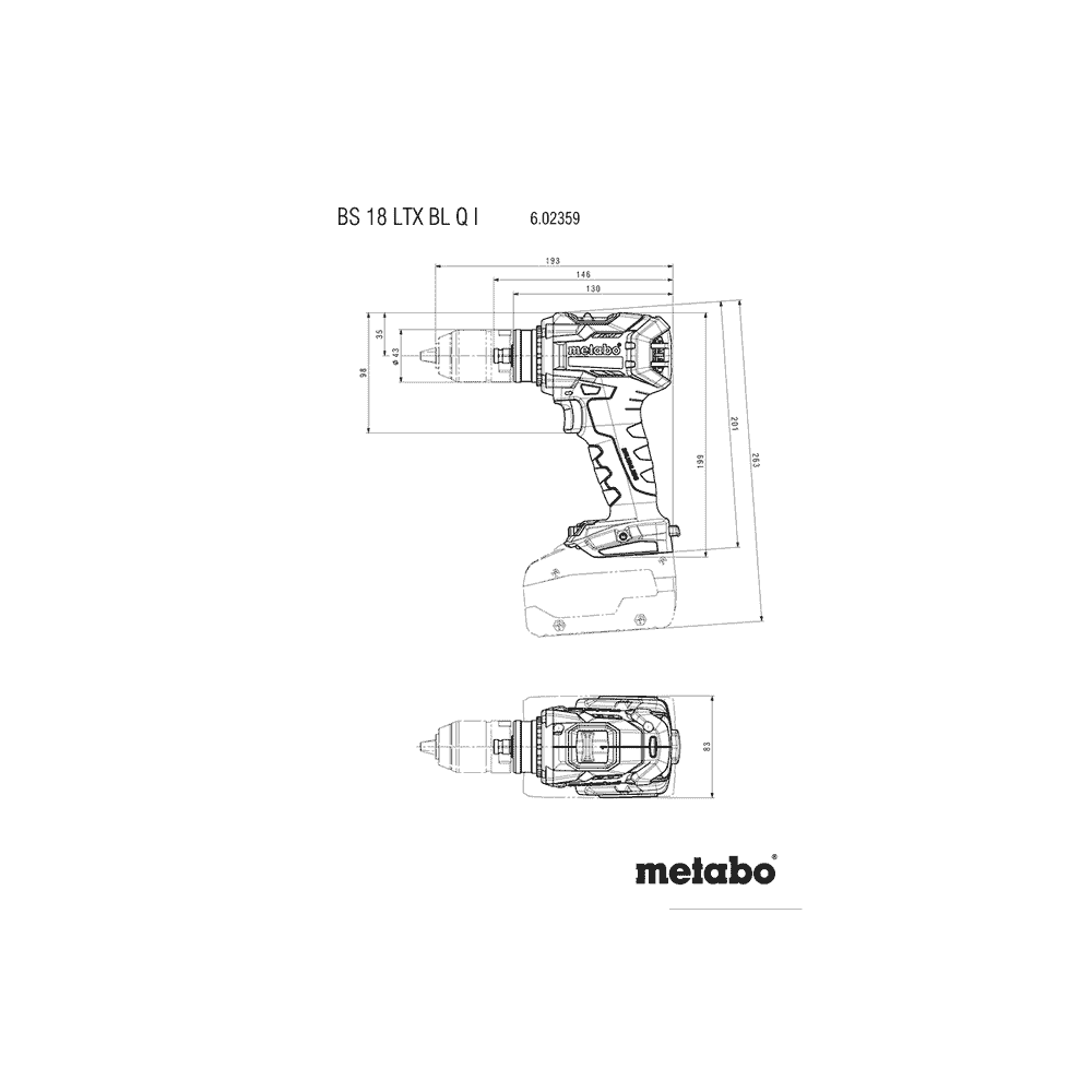 Metabo Akku-Bohrschrauber BS 18 LTX BL Q I, 18 V in drei Ausführungen