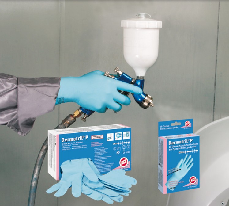 Einweghandschuhe KCL Dermatril P 743, ungepudert, blau, in diversen Grössen