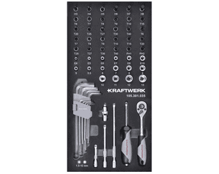 KRAFTWERK BASIC LINE EVA Steckschlüssel-Einlage 1/4", 200 × 400 mm, 61-teilig