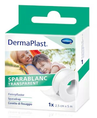 Sparablanc DermaPlast, 5 m x 25 mm, transparent
