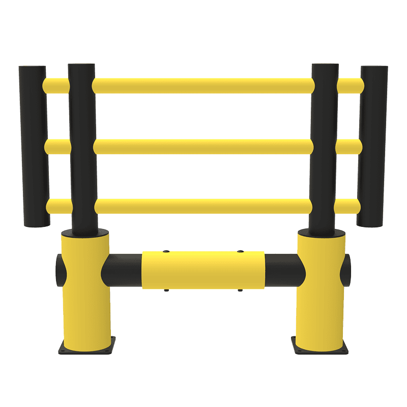 Grille de protection des machines "Kilo", hauteur 1200 mm, jaune-noir, en 3 largeurs