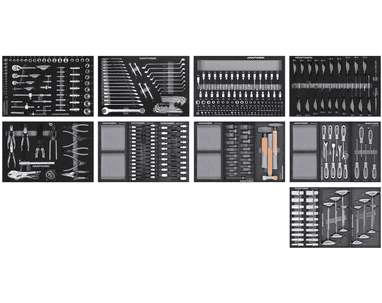 KRAFTWERK BT LINE Werkstattwagen BT1800, bestückt, inkl. Werkzeug, 395-teilig