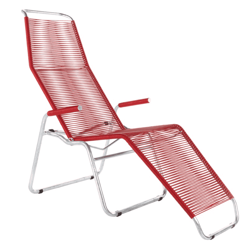 Schaffner Chaise longue spaghetti BRISSAGO, patins avec accoudoirs, empilable