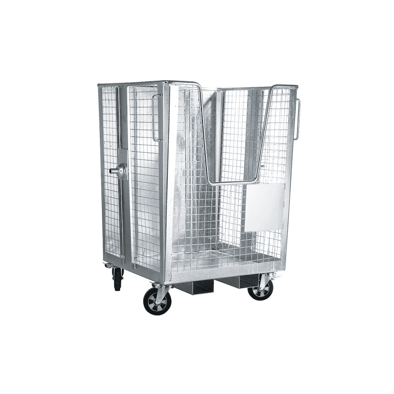 Conteneur grillagé sur roues, pour la collecte de déchets, 1375 x 1075 x 1642 mm, 1670 litres