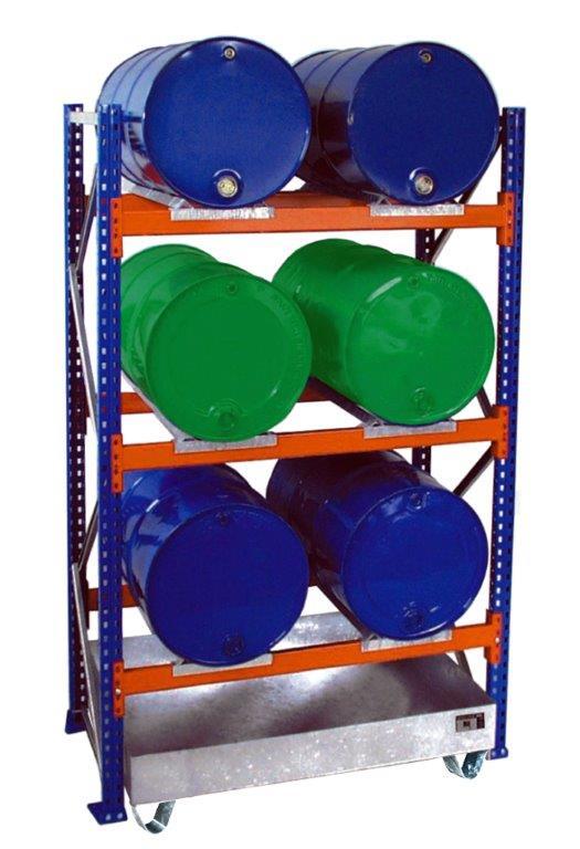 Schulte Rayonnage pour fûts écologiques HxP 2500 x 800 mm, sans caillebotis
