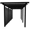 PLUS Pergola double avec clôture Tokyo, noir RAL 9005, modèle 3, L x P x H 6 640 x 2 380 x 2 170 mm