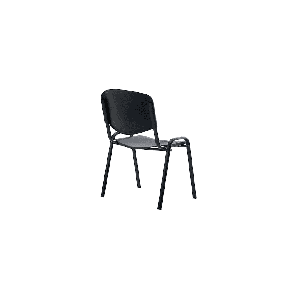 Chaise visiteur ARWS C10 en plastique, empilable, structure en acier thermolaqué, noir