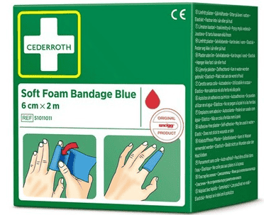 Bandage en mousse souple Bleu, Cederroth 51011011, 60 mm x 2 m