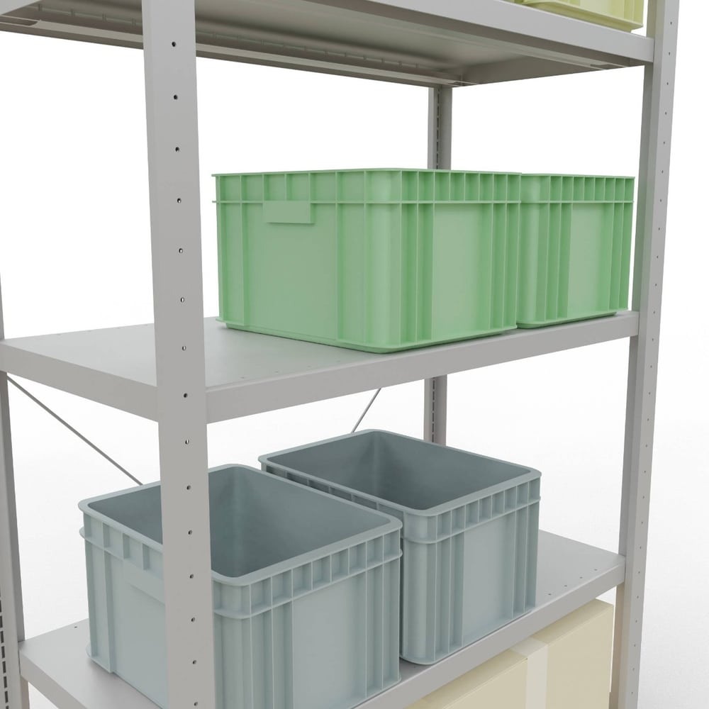 Schulte Fachbodenregal, modulares Stecksystem, einseitig nutzbar, RAL 7035 lichtgrau